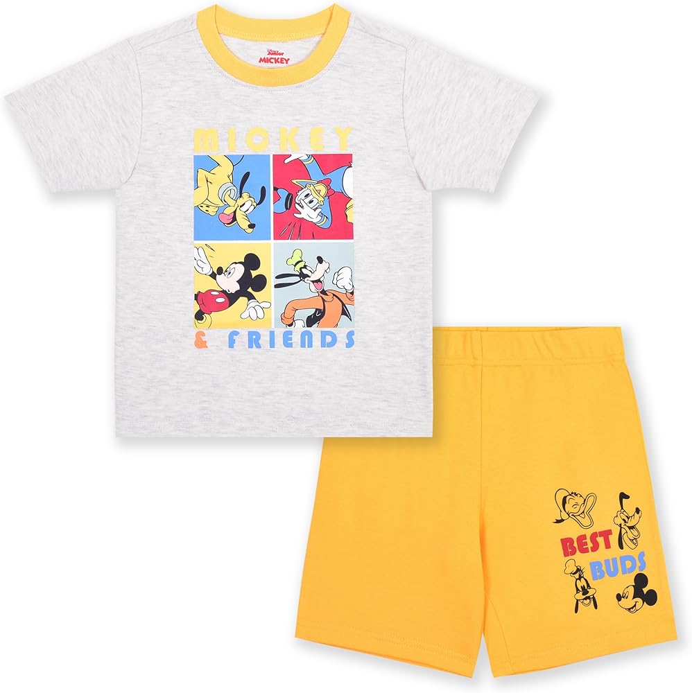 Disney Mickey and Friends Boys 2 Piece Short Sleeve T-Shirt and Shorts Set for Infants and Toddlers