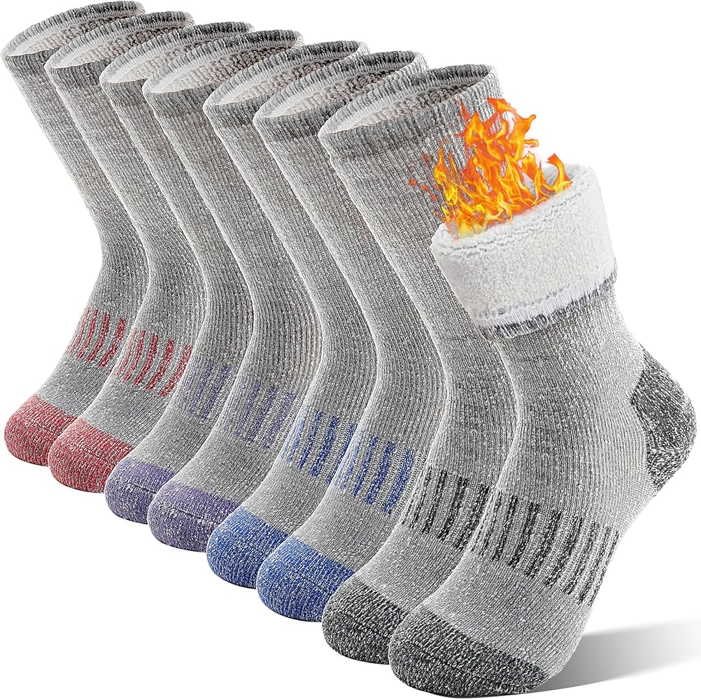 Sandsuced Kids Merino Wool Hiking Socks Girls Boys Teen Winter Thermal Cozy Warm Thick Cushion Boot Socks