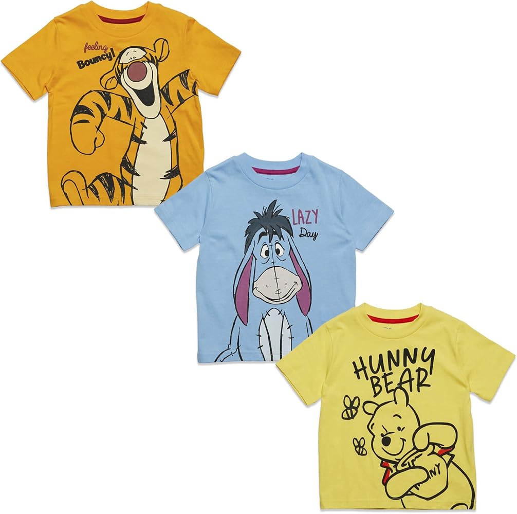 Disney Winnie The Pooh Tigger Eeyore 3 Pack Graphic T-Shirts