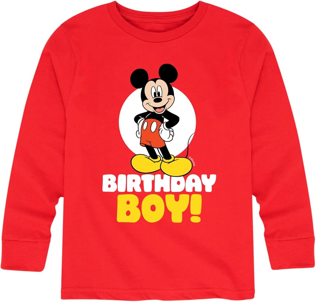 Disney Mickey & Friends - Birthday Boy Spotlight - Youth Long Sleeve Graphic T-Shirt