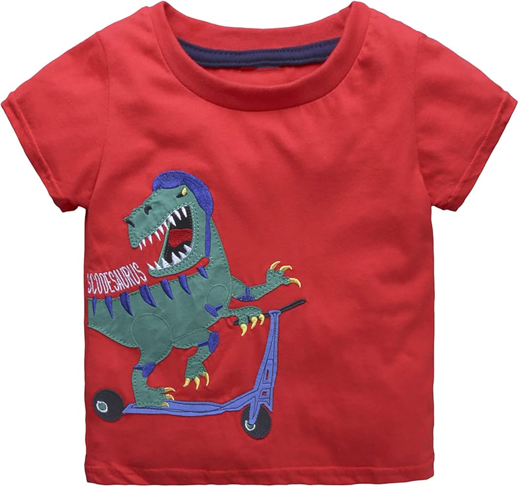 Toddler Kids Girls Boys Car Cartoon 3D Prints Loose Tops Soft Short Sleeve T Shirt Tee Tops Muscle Shirt for Boys