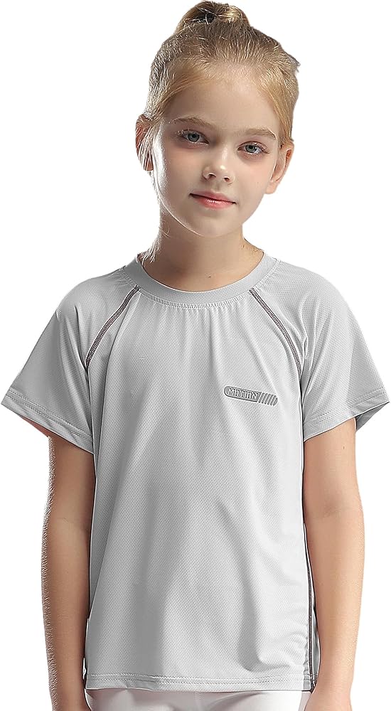 Kids Girls Boys Dry Fit Sports T-Shirts Athletic Shirts Short Sleeve Activewear Tees Tops for Kids Teens