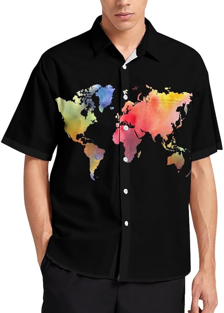 Men's Short Sleeve Button Down Shirts Casual Hawaiian Summer Shirts Tops, S-4XL