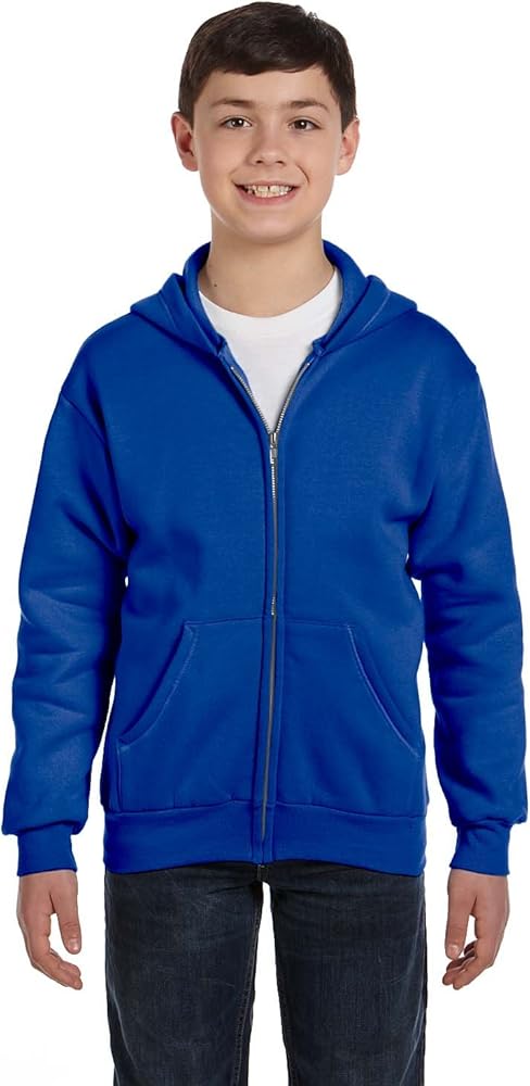 Hanes Big Boys' Comfortblend EcoSmart Full-Zip Hoodie _Deep Royal_M