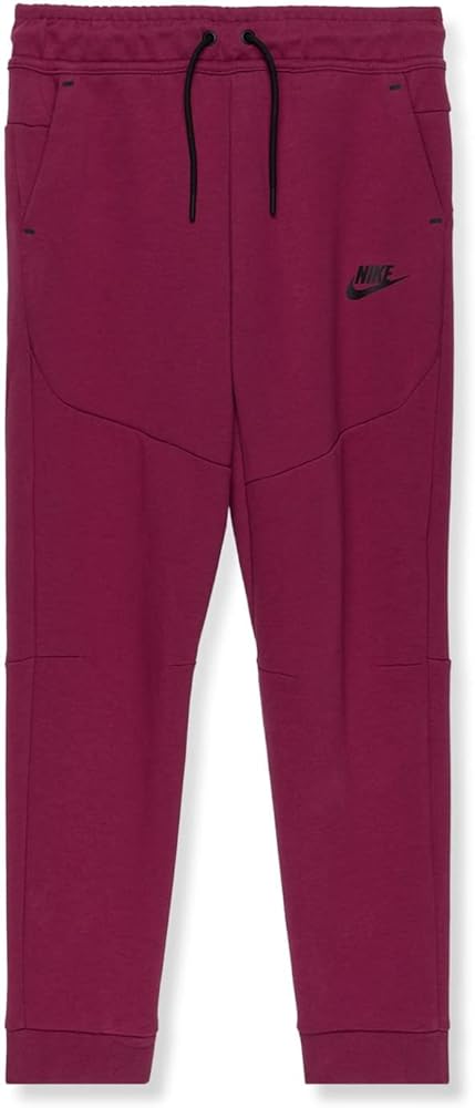 Nike Boy's Sportswear Tech Fleece Pants (Little Kids/Big Kids) Rosewood/Black MD (10-12 Big Kid)