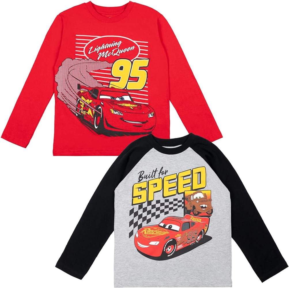 Disney Toy Story Cars Lion King Mickey Mouse 2 Pack Long Sleeve T-Shirts Infant to Big Kid Sizes (12 Months - 18-20)