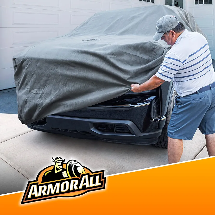 Armor All Heavy Duty Premium All-Weather Truck Cover by Season Guard; Max Protection from Sun Rain Wind & Snow for Trucks up to 232" Length; Indoor & Outdoor Use, Grey (1270121SG)