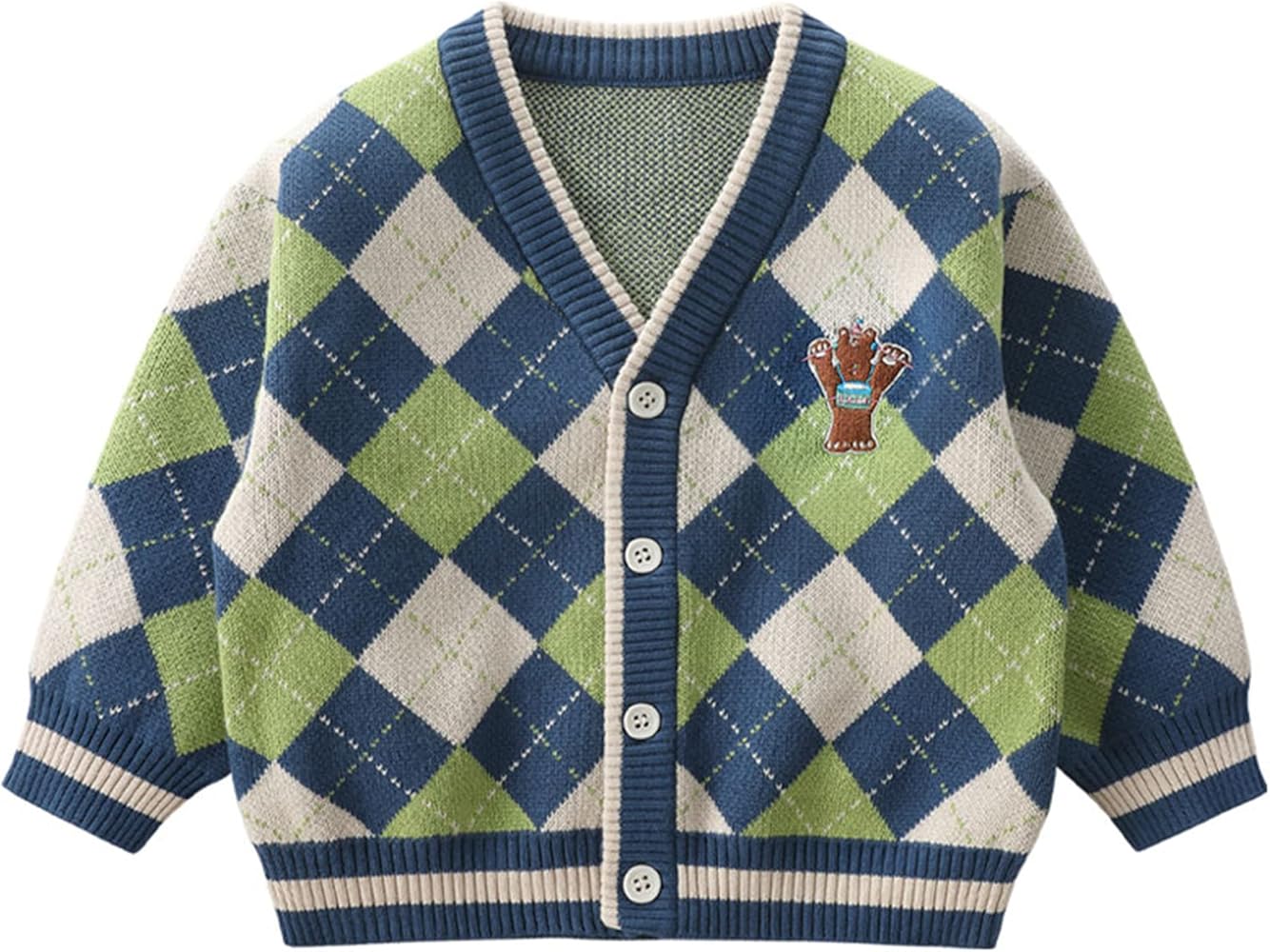 Little Boys Cardigan Sweater Coat Toddler Boys Long Sleeve Sweater Cardigan V Neck Stripe Uniform