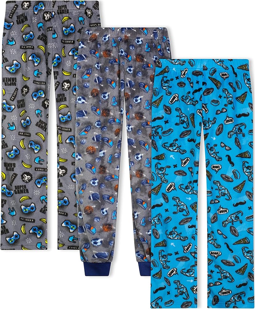 Sleep On It Boys Pajama Pants for Kids 3-Pack Soft Pajama Bottoms for Boys