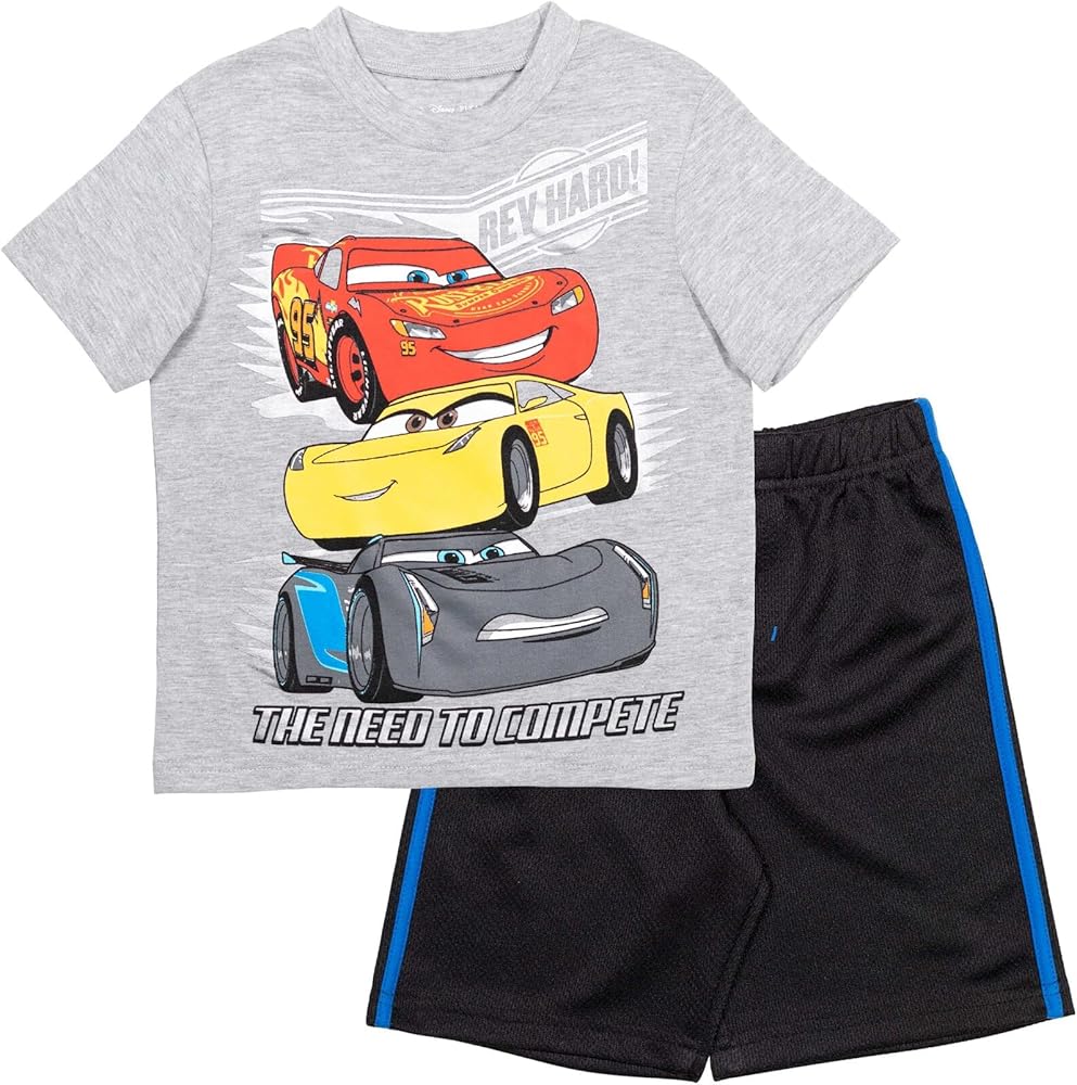 Disney Lion King Cars T-Shirt and Mesh Shorts Outfit Set Infant to Big Kid Sizes (18 Months - 10-12)