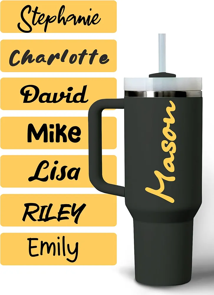 Custom Name Stickers Lettering Decal - Personalized Name Stickers for Laptop, Cups, Cars - Waterproof, UV Resistant Custom Vinyl Lettering - Vinyl Name Stickers from 3 to 50 Inch