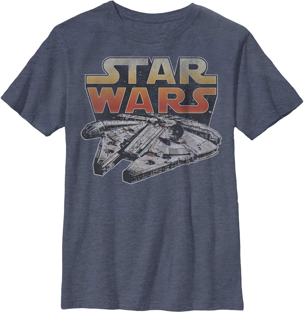 Star Wars Boys' Big Millenium Falcon Sunset Logo Graphic Tee