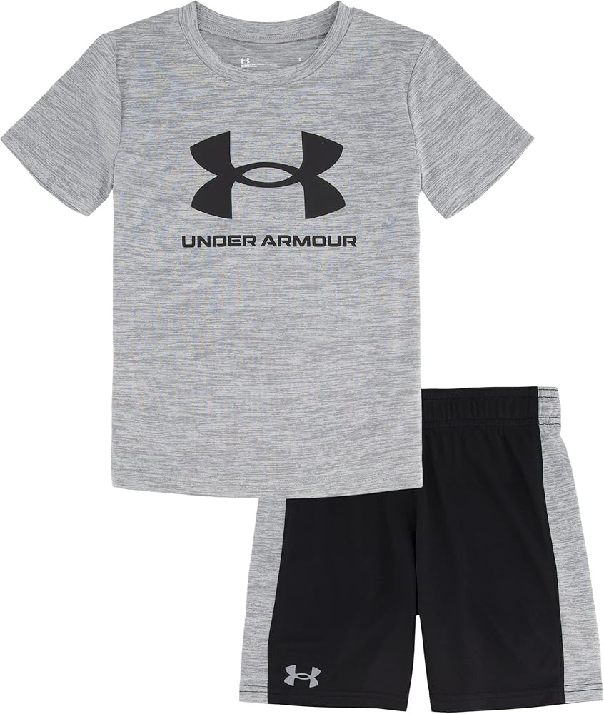 Under Armour boys Short Sleeve Tee and Short Set, Lightweight and Breathable