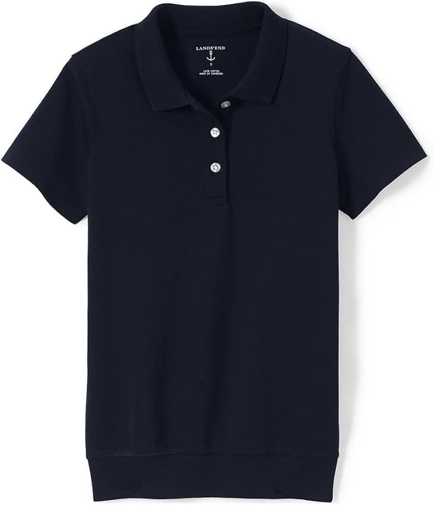 Lands' End School Uniform Kids Short Sleeve Banded Bottom Polo Shirt