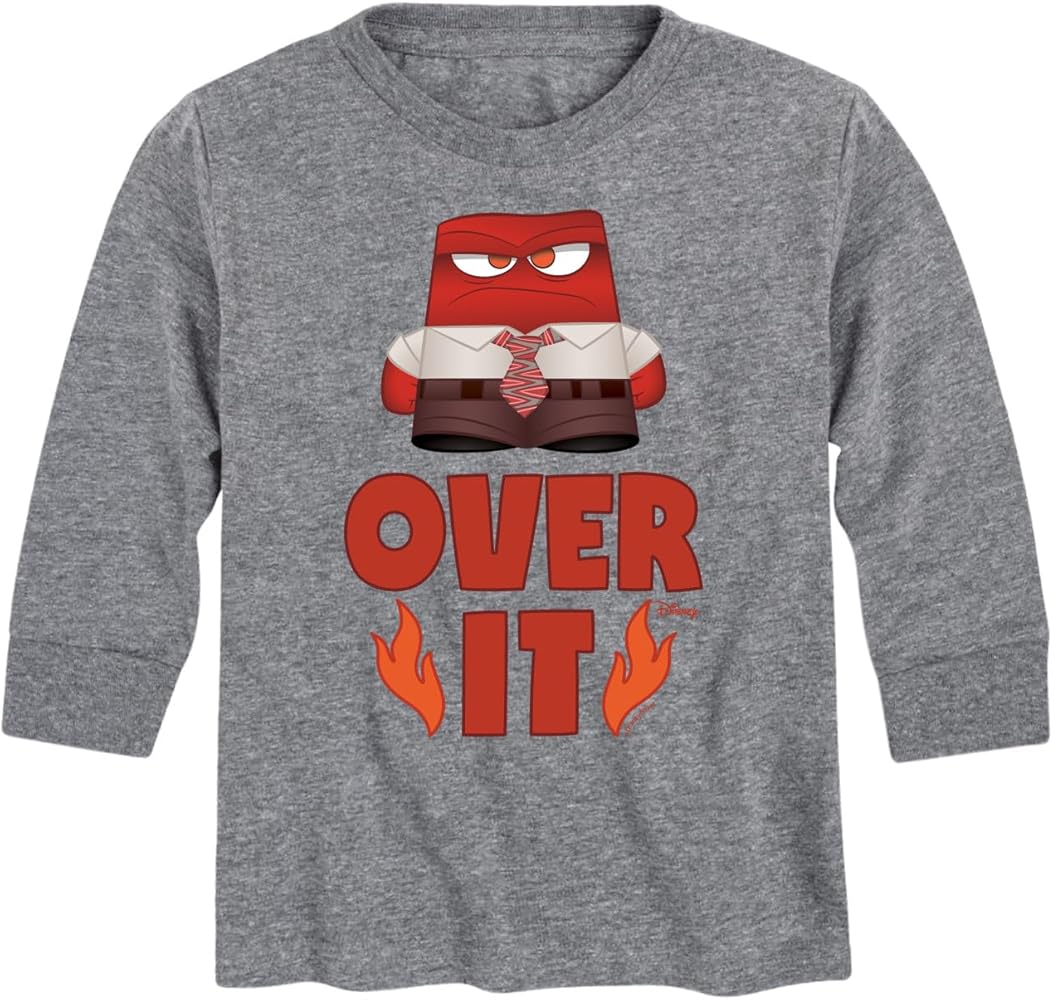 Disney Inside Out - Over It - Toddler and Youth Long Sleeve Graphic T-Shirt