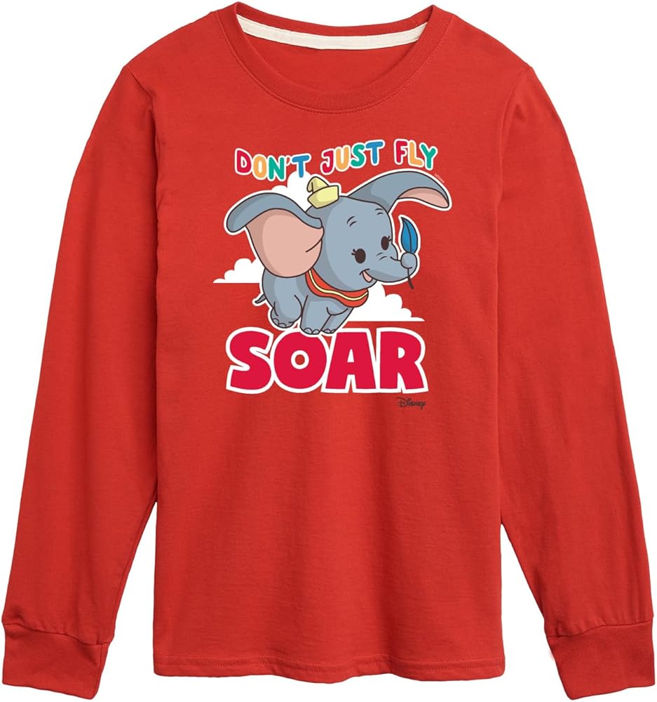 Disney Dumbo Animated - Don't Just Fly; Soar - Toddler & Youth Long Sleeve Graphic T-Shirt