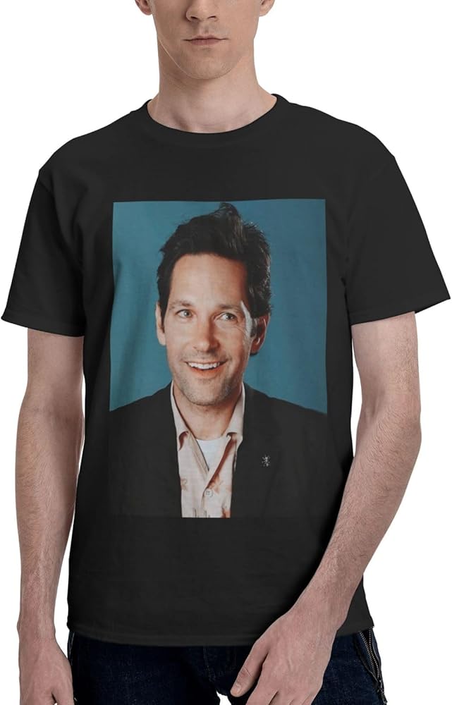 Paul Rudd T Shirt Mens Lightweight Soft Short Sleeve Casual Basic O-Neck Tee Tops