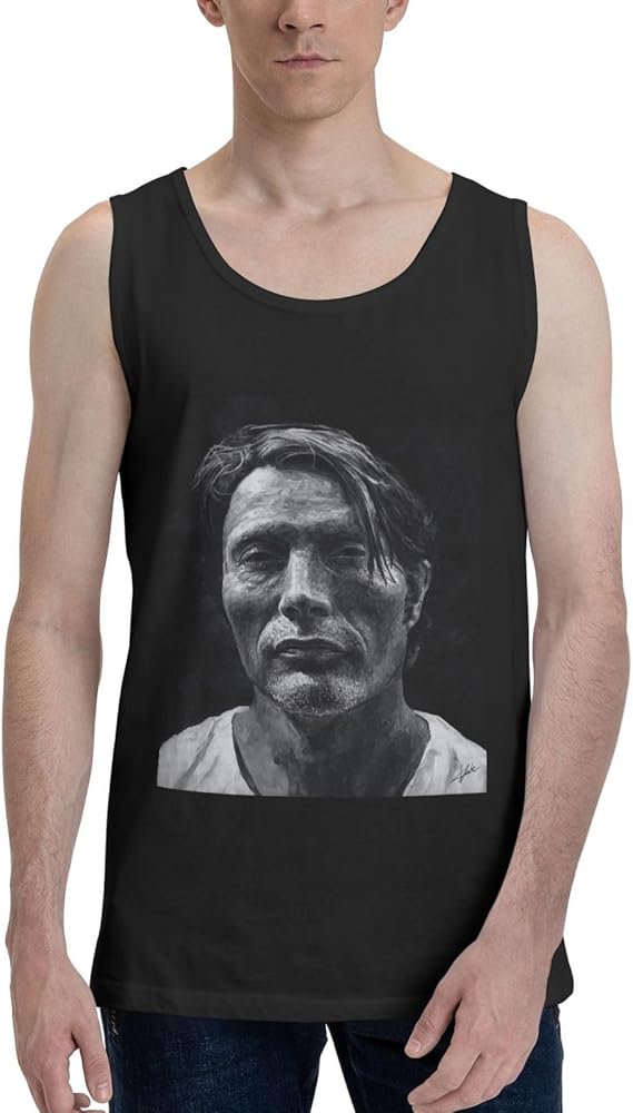 Mads Mikkelsen Tank Top Man's Summer Sleeveless Tee Cool Workout Swim Beach Shirts for Bodybuilding Gym Fitness Training