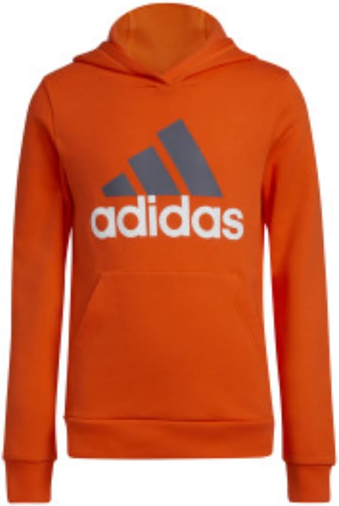 adidas boys Active Sport Athletic Pullover Hooded Sweatshirt, Semi Impact Orange, Small