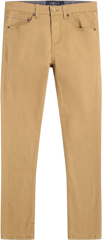 Lucky Brand Boys' Stretch Twill Pants, 5-pocket Style, Zipper Fly & Button Closure