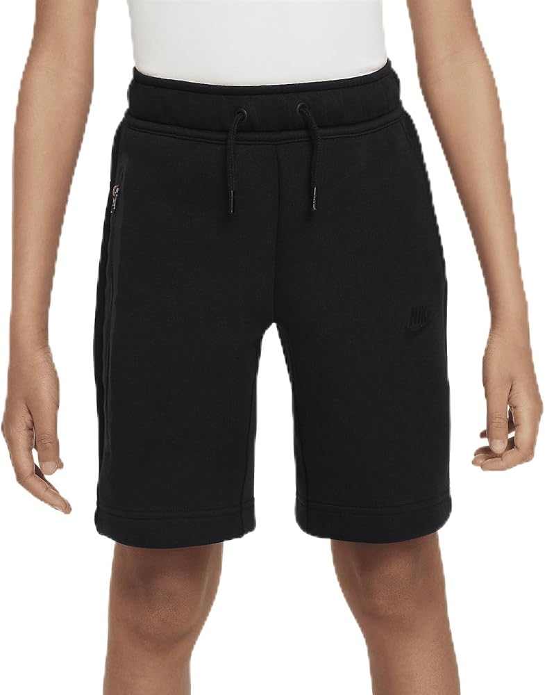 Nike Tech Fleece Big Kids' (Boys') Shorts (Black/Black/Black, FD3289-010) Size Large