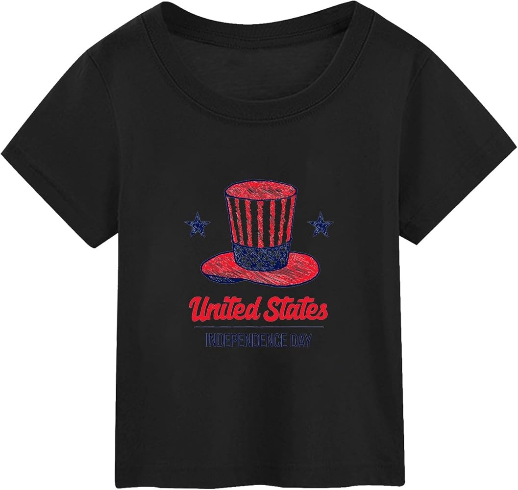 Top for Kids Boys Summer Children's Letter Hat Printing Short Sleeve Undershirt T Shirts Out Wear