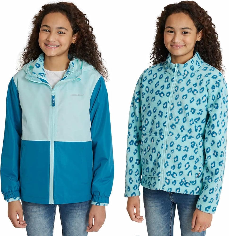 Eddie Bauer Kids Lightweight Lone Peak 3 in 1 Hooded Jacket (as1, alpha, l, regular, Paradise Blue)