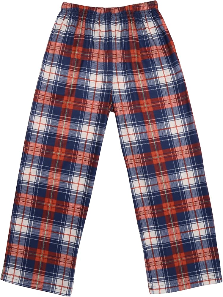 Ekouaer Pajama Pants for Boys Soft Pajama Pants Plaid Long Pj Pants Cute Elastic Waist Bottoms Kids Pj Pants 6-14 Years