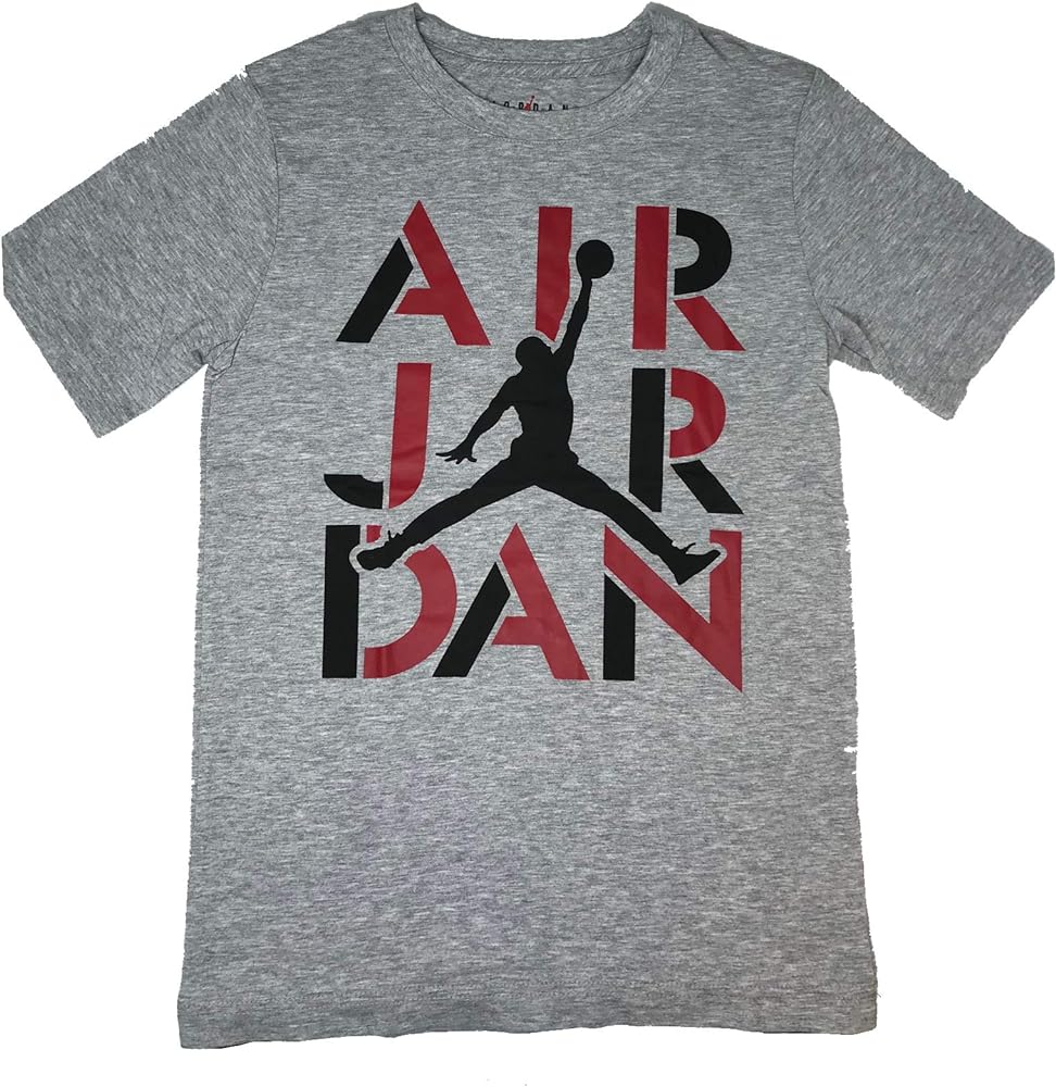 Nike Air Jordan Big Boys 8-20 Jumpman Shirts (X-Large, Grey Heather)