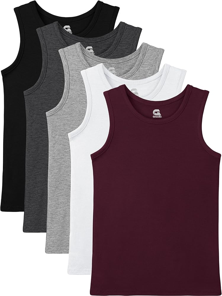 5 Pack Boys Tank Tops Boys Undershirts Kids Cotton Undershirts Tees Sleeveless Tank Tops Shirts for Boys Kids