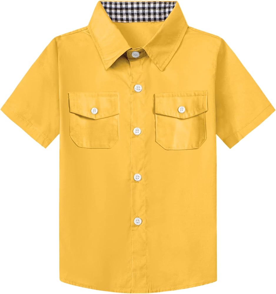 SANGTREE Mens and Boyss Casual Short Sleeve Button Down Shirts, US 12 Months - Adult 2XL