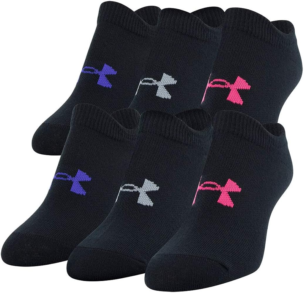 Under Armour Kids' Essential 2.0 Lightweight No Show Socks, 6-Pairs