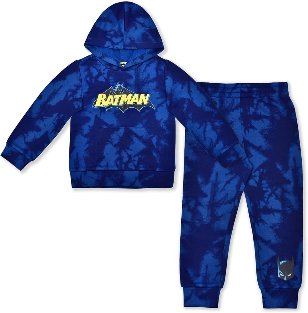 Warner Bros. Batman Hoodie and Jogger Set for Toddler and Little Kids – Blue/Grey