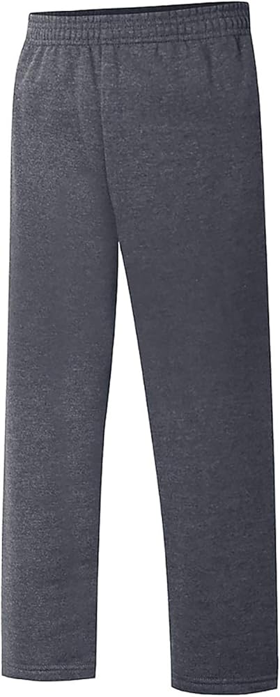 Hanes Boys' EcoSmart Open Leg Sweatpants, Midweight Fleece Pants with Pockets