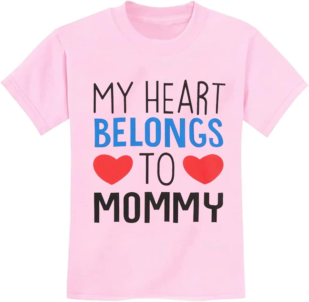 Mother's Day Shirt for Toddler Boys Girls Kids T-Shirt My Heart Belongs to Mommy Tees