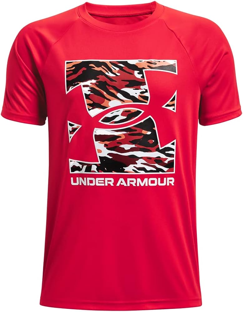 Under Armour Boys' Tech Box Logo Camo Short-Sleeve T-Shirt