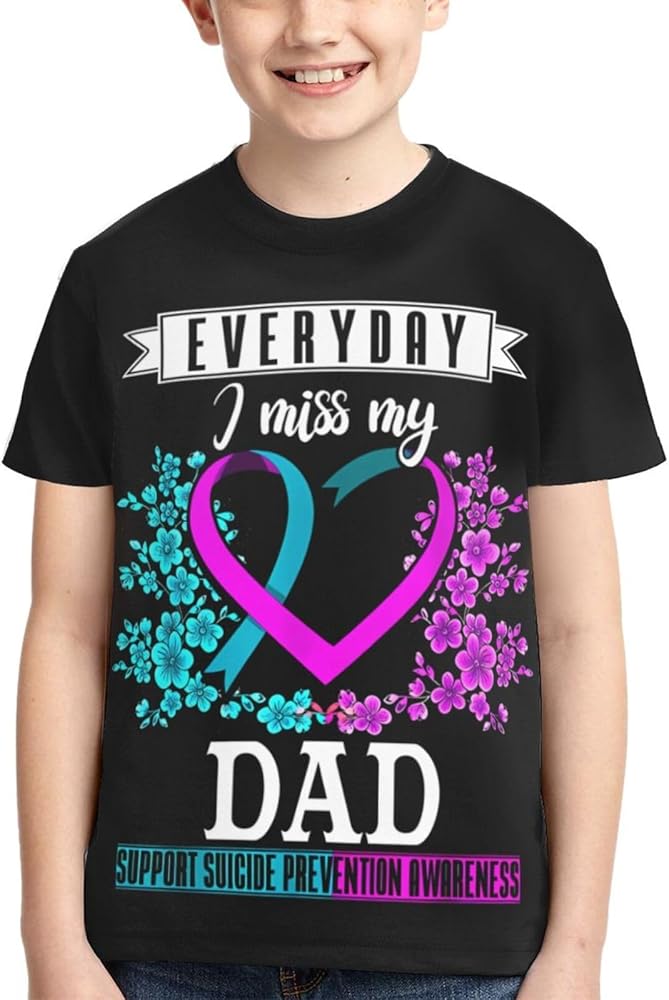 Suicide Prevention Awareness Boys Girls Shirts Kids Short Sleeve Classic Crewneck Top Tee