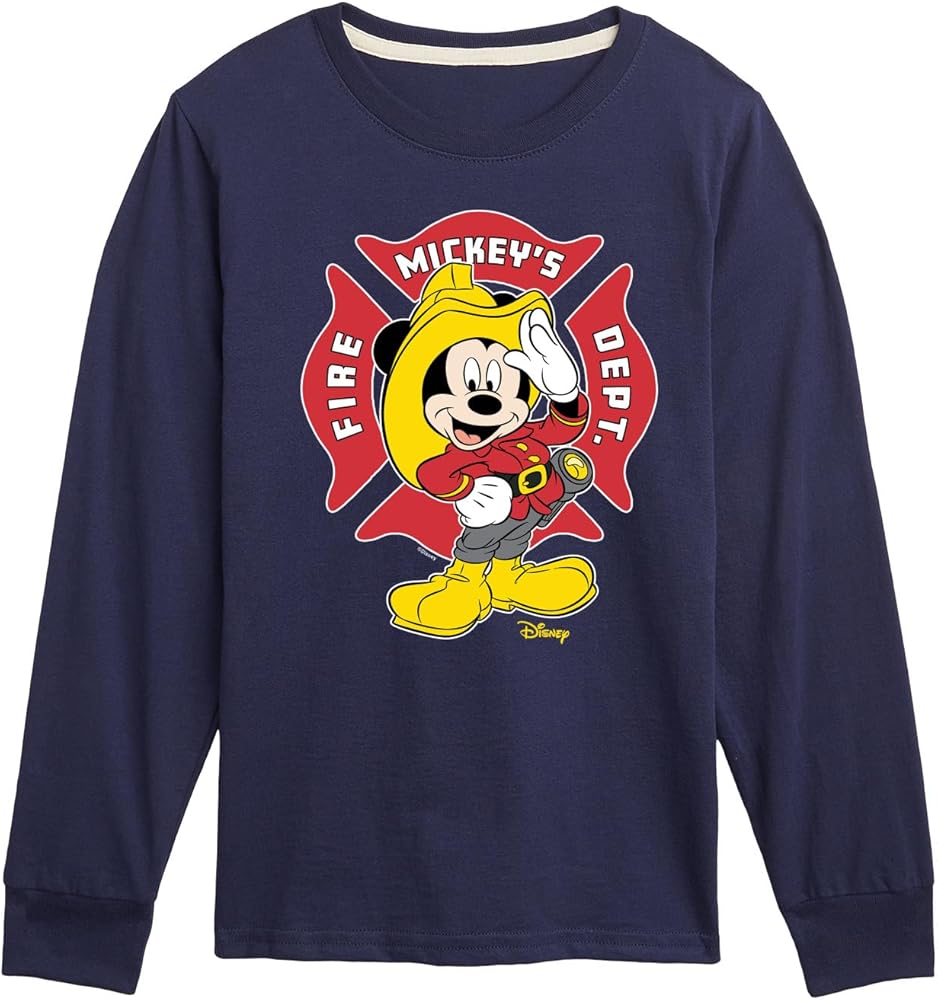 Disney - Firefighter Mickey - Fire Dept. At Your Service - Toddler & Youth Long Sleeve T-Shirt