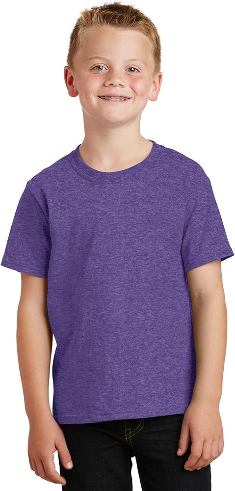 Port & Company Youth Core Cotton Tee Heather Purple