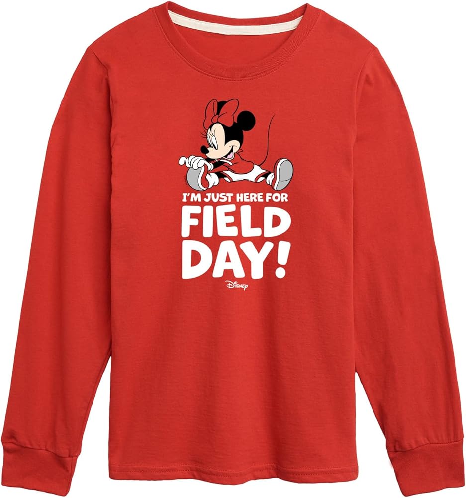 Disney Minnie Just Here for Field Day - Toddler and Youth Long Sleeve Graphic T-Shirt