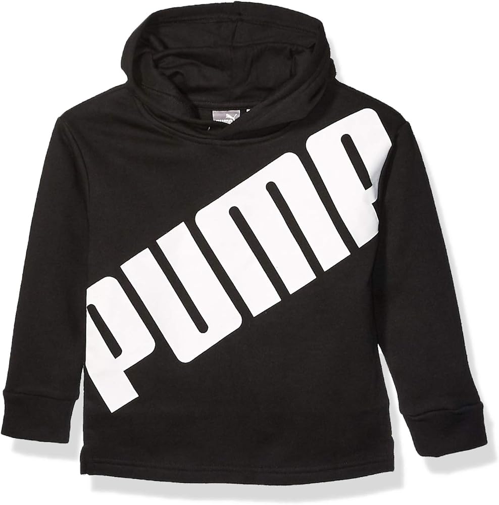 PUMA Little Boys' Fleece Hoodie, Black, 6