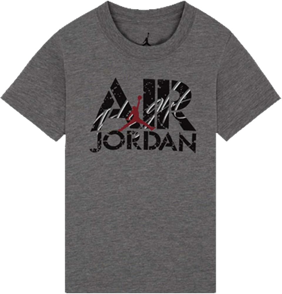 Jordan Boys Youth Air Crew Neck Tee (Medium, Grey AJ Flight)