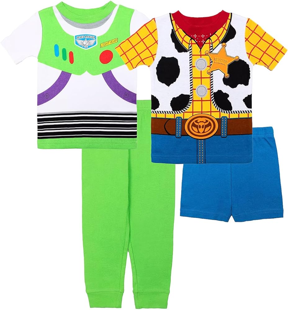 Disney Toy Story Boys' 4-Piece Cotton Pajama Set…