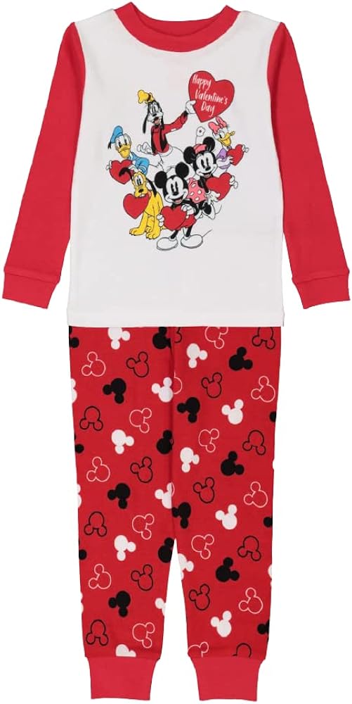 Disney 2-Piece Snug-fit Cotton Holiday Pajama Set, Soft & Cute for Kids