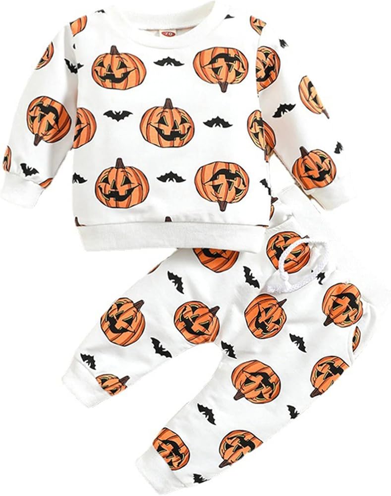 Baby Clothes Boy Gift Set Halloween Outfits Newborn Infant Baby Girls Boys Pumpkin Autumn Long Sleeve Sweatshirt