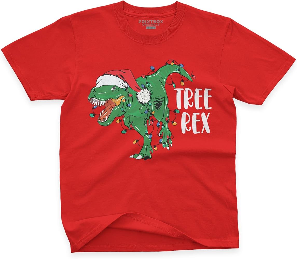 Tree Rex Christmas Shirt for Kids, Dinosaur T-Rex Tshirt Boys Girls Christmas T Shirts Top