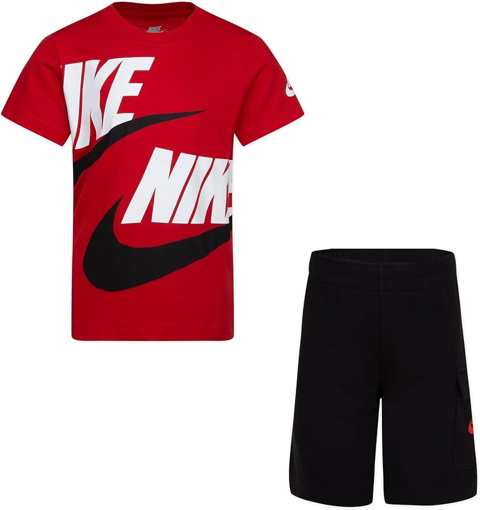 Nike Boy's Sportswear T-Shirt and Cargo Shorts Set (Toddler/Little Kids) Black 5 Little Kid