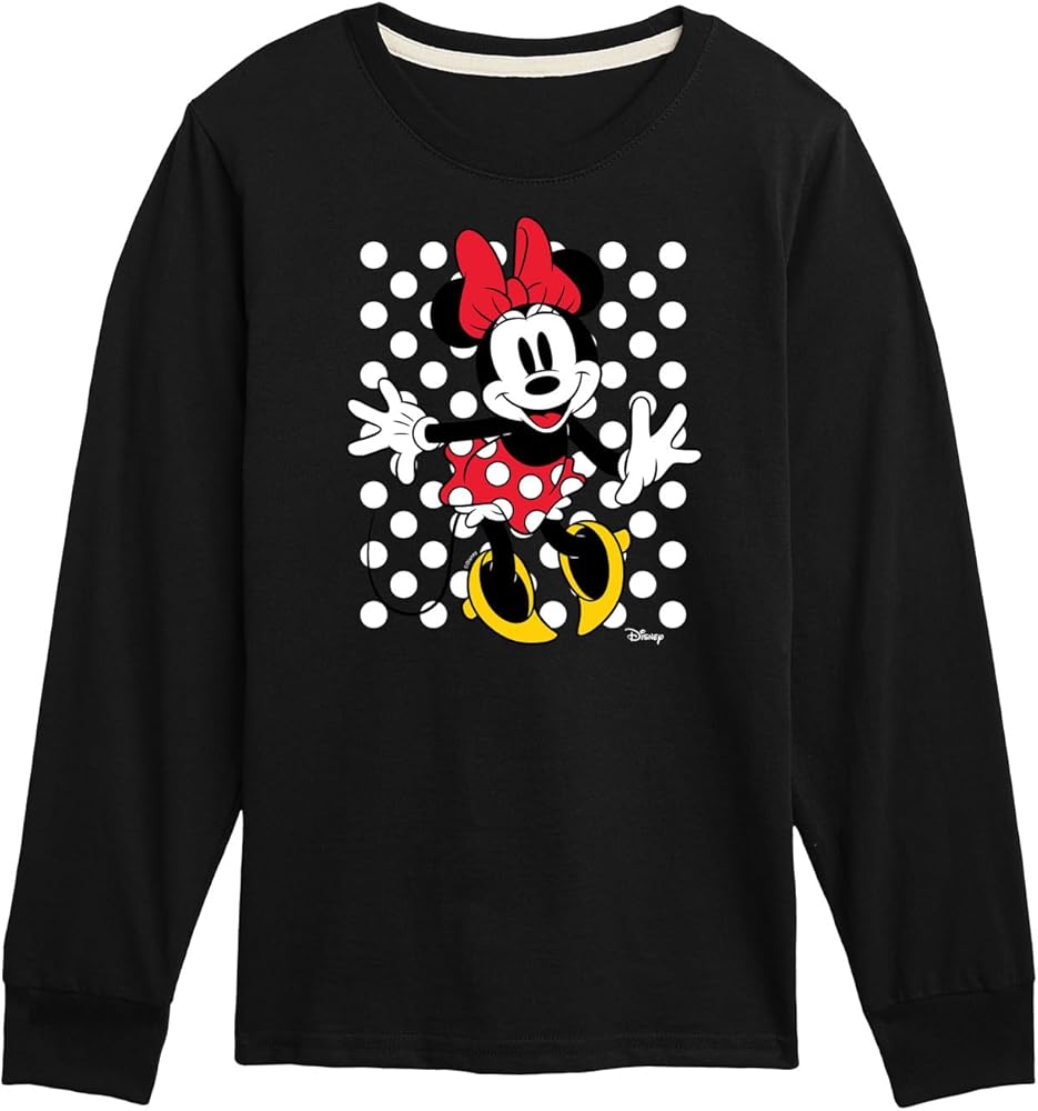 Disney Characters - Mickey & Friends - Minnie Mouse - Polka Dots Everywhere - Toddler and Youth Long Sleeve Graphic T-Shirt