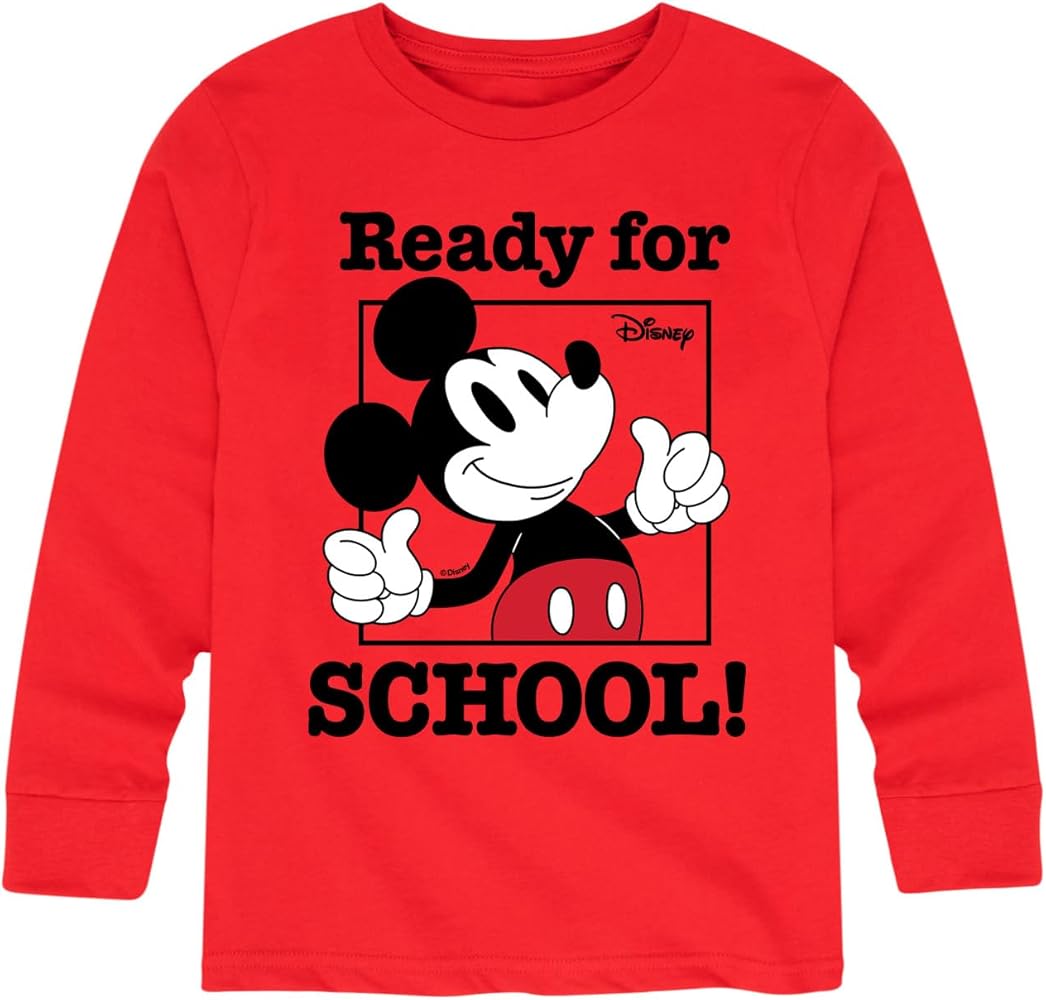 Disney Mickey & Friends - Ready for School - Youth Long Sleeve Graphic T-Shirt