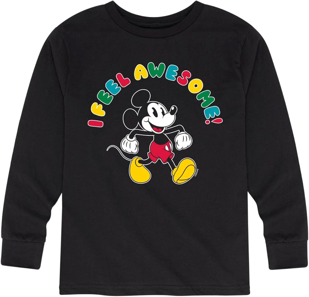 Disney Mickey & Friends - I Feel Awesome - Toddler and Youth Long Sleeve Graphic T-Shirt